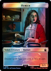 Human (0037) // Dinosaur Double-Sided Token (Surge Foil) [Doctor Who Tokens] | Spectrum Games
