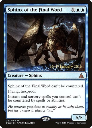 Sphinx of the Final Word [Oath of the Gatewatch Promos] | Spectrum Games