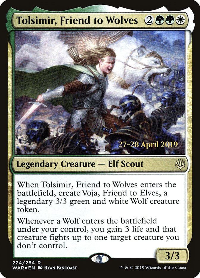 Tolsimir, Friend to Wolves  [War of the Spark Prerelease Promos] | Spectrum Games