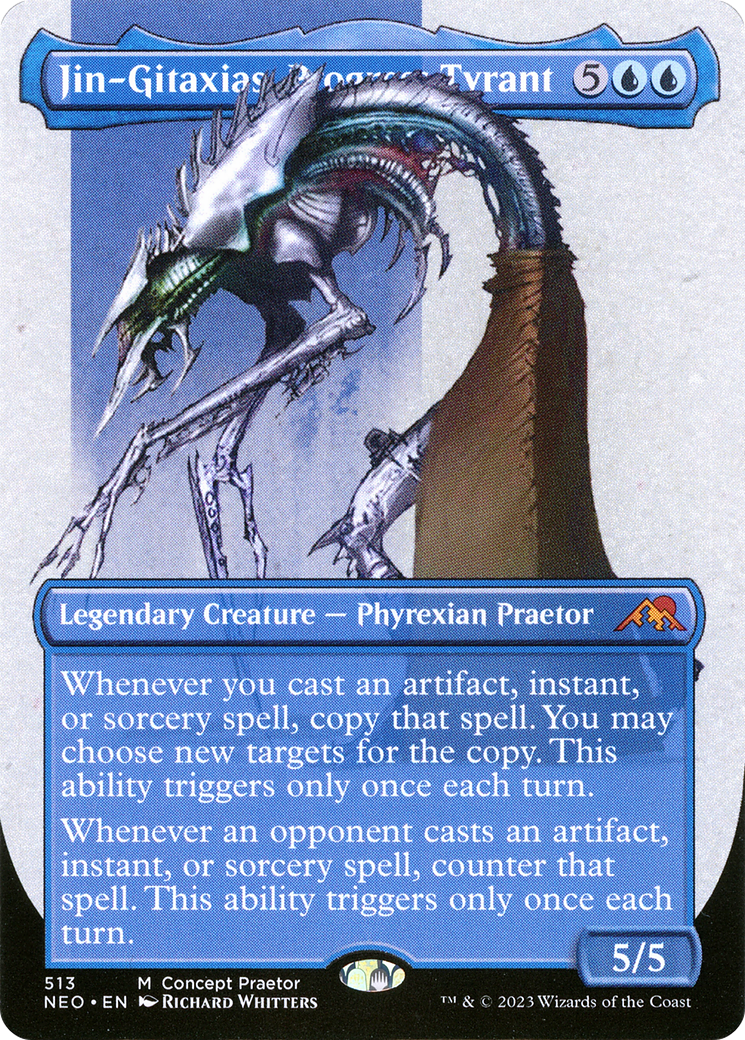 Jin-Gitaxias, Progress Tyrant (Borderless Concept Praetors) [Phyrexia: All Will Be One] | Spectrum Games