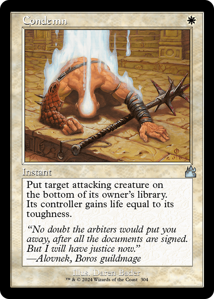 Condemn (Retro Frame) [Ravnica Remastered] | Spectrum Games