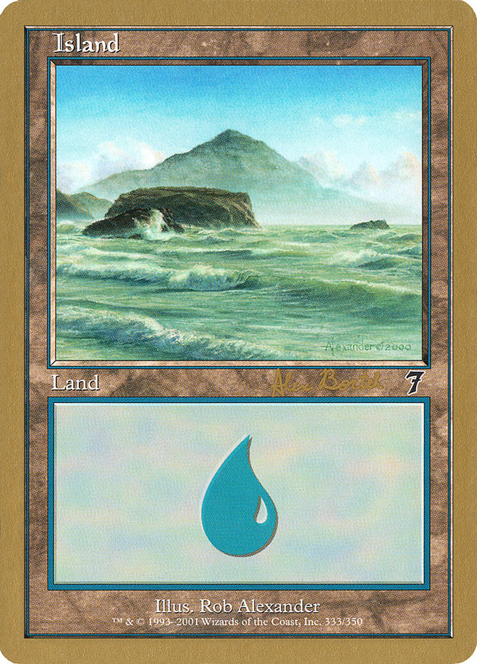 Island (ab333) (Alex Borteh) [World Championship Decks 2001] | Spectrum Games
