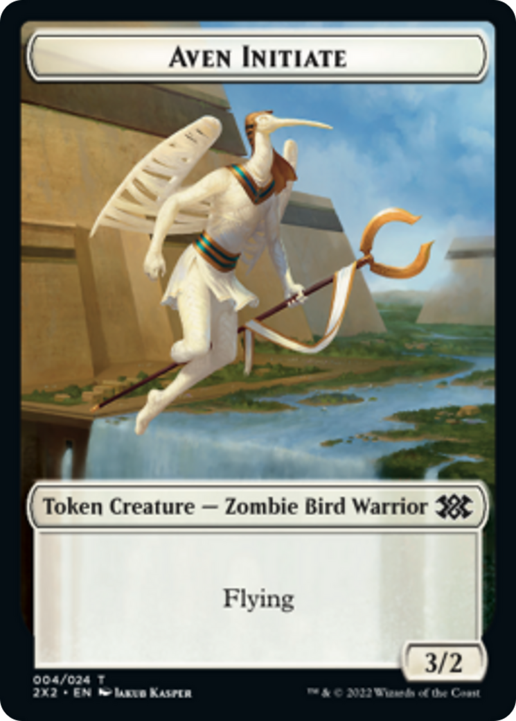 Worm // Aven Initiate Double-sided Token [Double Masters 2022 Tokens] | Spectrum Games