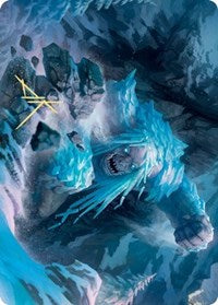 Icehide Troll Art Card (Gold-Stamped Signature) [Kaldheim: Art Series] | Spectrum Games