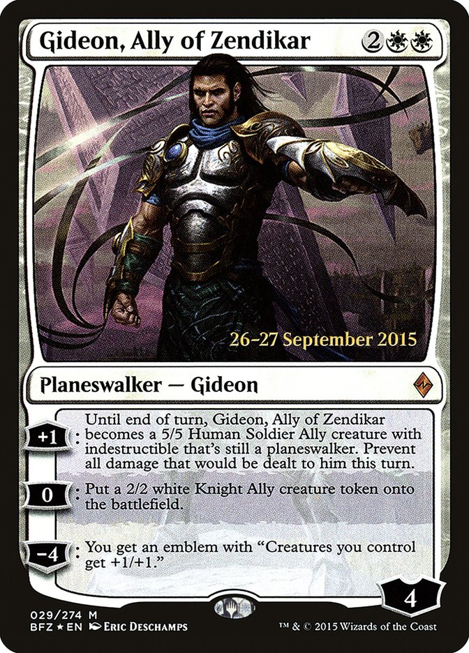 Gideon, Ally of Zendikar  [Battle for Zendikar Prerelease Promos] | Spectrum Games