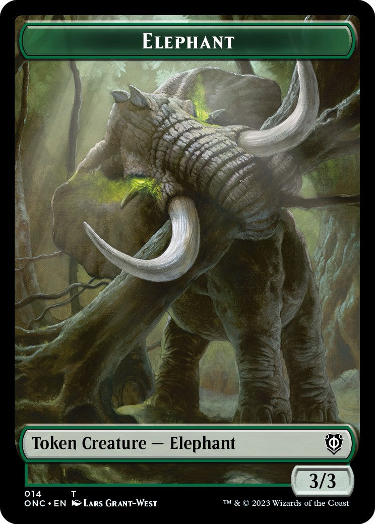 Human Soldier // Elephant Double-Sided Token [Phyrexia: All Will Be One Commander Tokens] | Spectrum Games