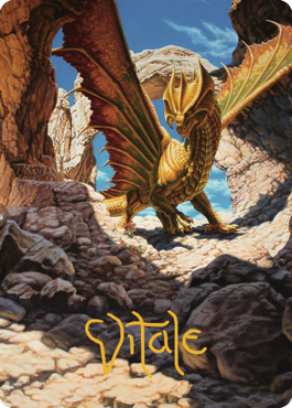 Ancient Brass Dragon Art Card (02) (Gold-Stamped Signature) [Commander Legends: Battle for Baldur's Gate Art Series] | Spectrum Games