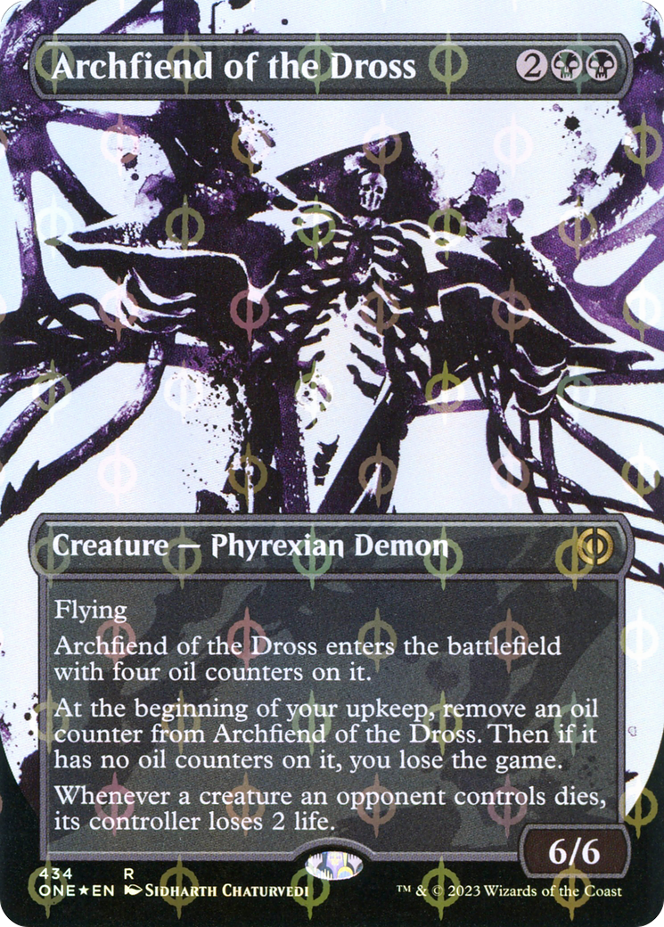 Archfiend of the Dross (Borderless Ichor Step-and-Compleat Foil) [Phyrexia: All Will Be One] | Spectrum Games
