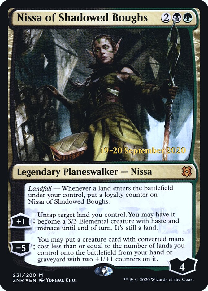 Nissa of Shadowed Boughs  [Zendikar Rising Prerelease Promos] | Spectrum Games